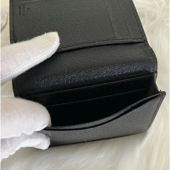 GUCCI GG Marmont Black Leather Card Case EUC Unisex Authenticity Guaranteed - Picture 12 of 13